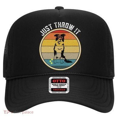 Retro Border Collie Lover Just Throw It Border Collie Mom Hat