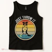 Retro Border Collie Lover Just Throw It Border Collie Mom Tank Top thumb 2