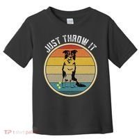 Retro Border Collie Lover Just Throw It Border Collie Mom Toddler T-Shirt thumb 0