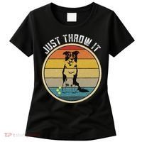 Retro Border Collie Lover Just Throw It Border Collie Mom Women's T-Shirt thumb 0
