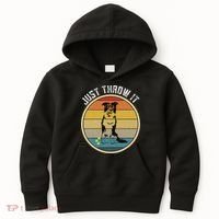 Retro Border Collie Lover Just Throw It Border Collie Mom Kids Hoodie thumb 0