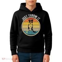 Retro Border Collie Lover Just Throw It Border Collie Mom Kids Hoodie thumb 4