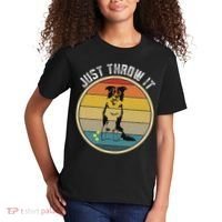 Retro Border Collie Lover Just Throw It Border Collie Mom Kids T-Shirt thumb 2
