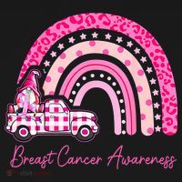 Rainbow Breast Cancer Awareness Pink Gnomes Truck Sweatshirt thumb 3