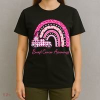 Rainbow Breast Cancer Awareness Pink Gnomes Truck T-Shirt thumb 4