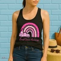 Rainbow Breast Cancer Awareness Pink Gnomes Truck Women's Tank Top thumb 2