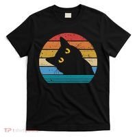 Retro Black Cat Lover Vintage Style Cats Cute Kitty Gift TShirt T-Shirt thumb 0