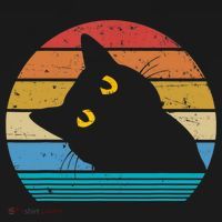 Retro Black Cat Lover Vintage Style Cats Cute Kitty Gift TShirt T-Shirt thumb 7