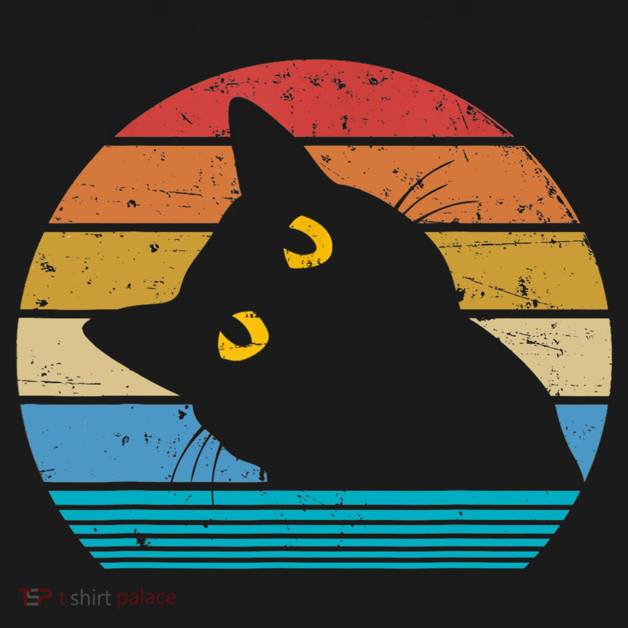 Retro Black Cat Lover Vintage Style Cats Cute Kitty Gift TShirt T-Shirt