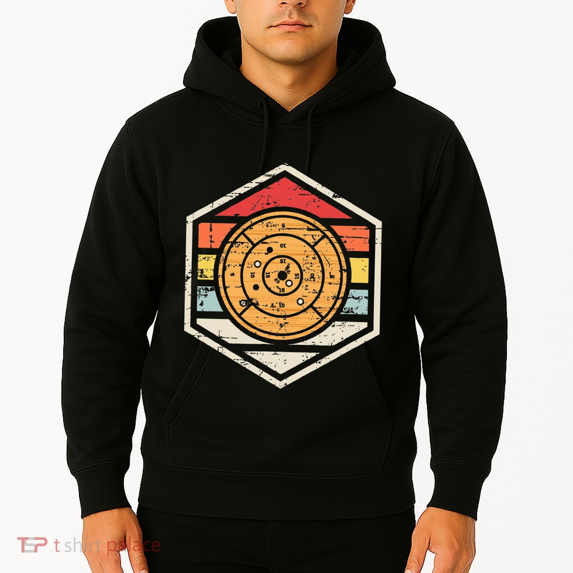 Retro Badge Crokinole Board Hoodie
