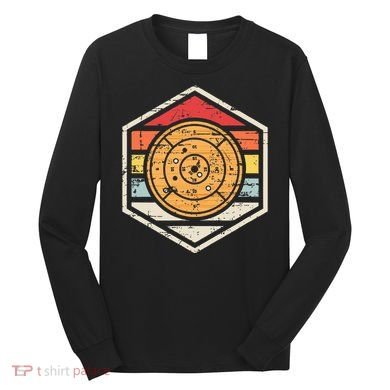 Retro Badge Crokinole Board Long Sleeve Shirt