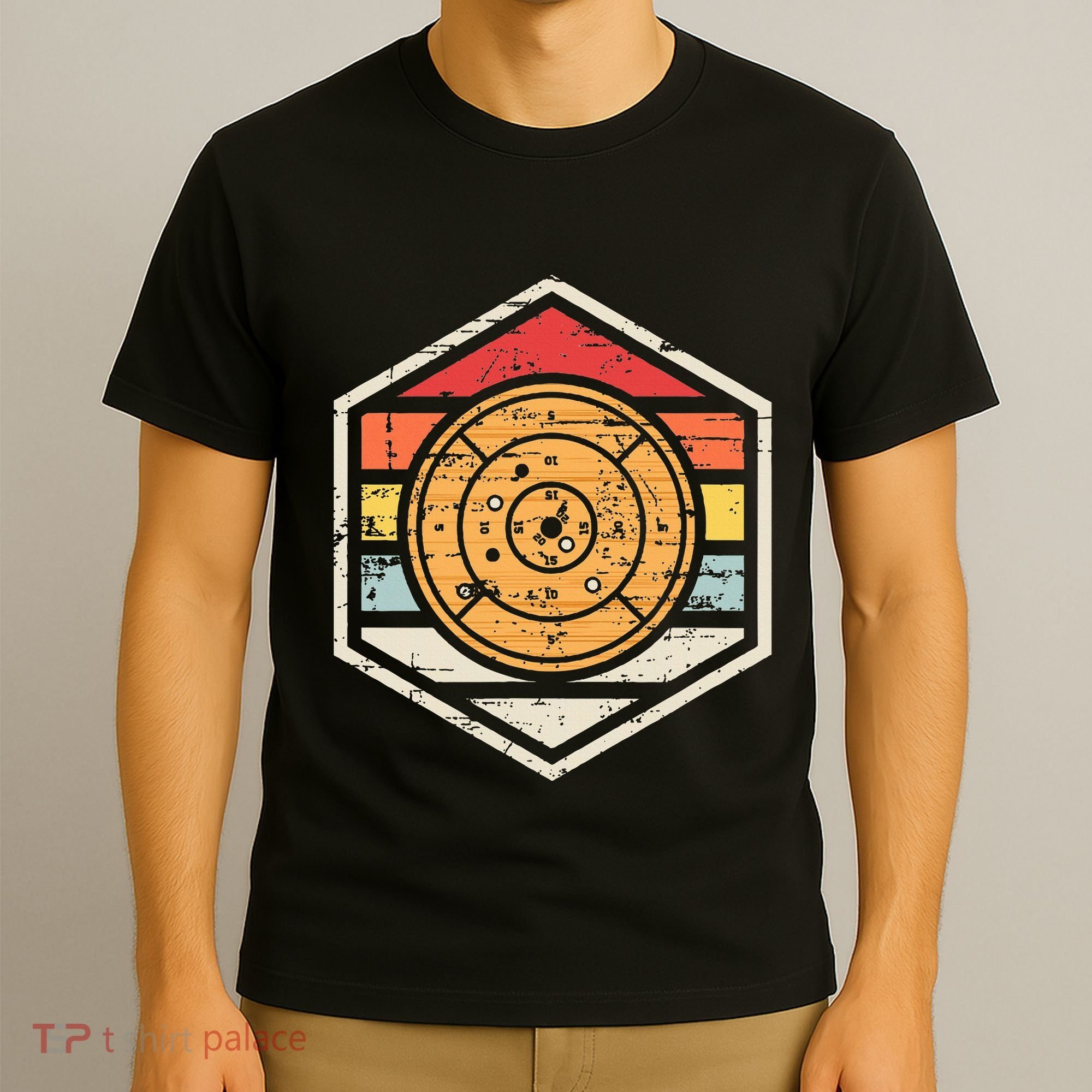 Retro Badge Crokinole Board T-Shirt
