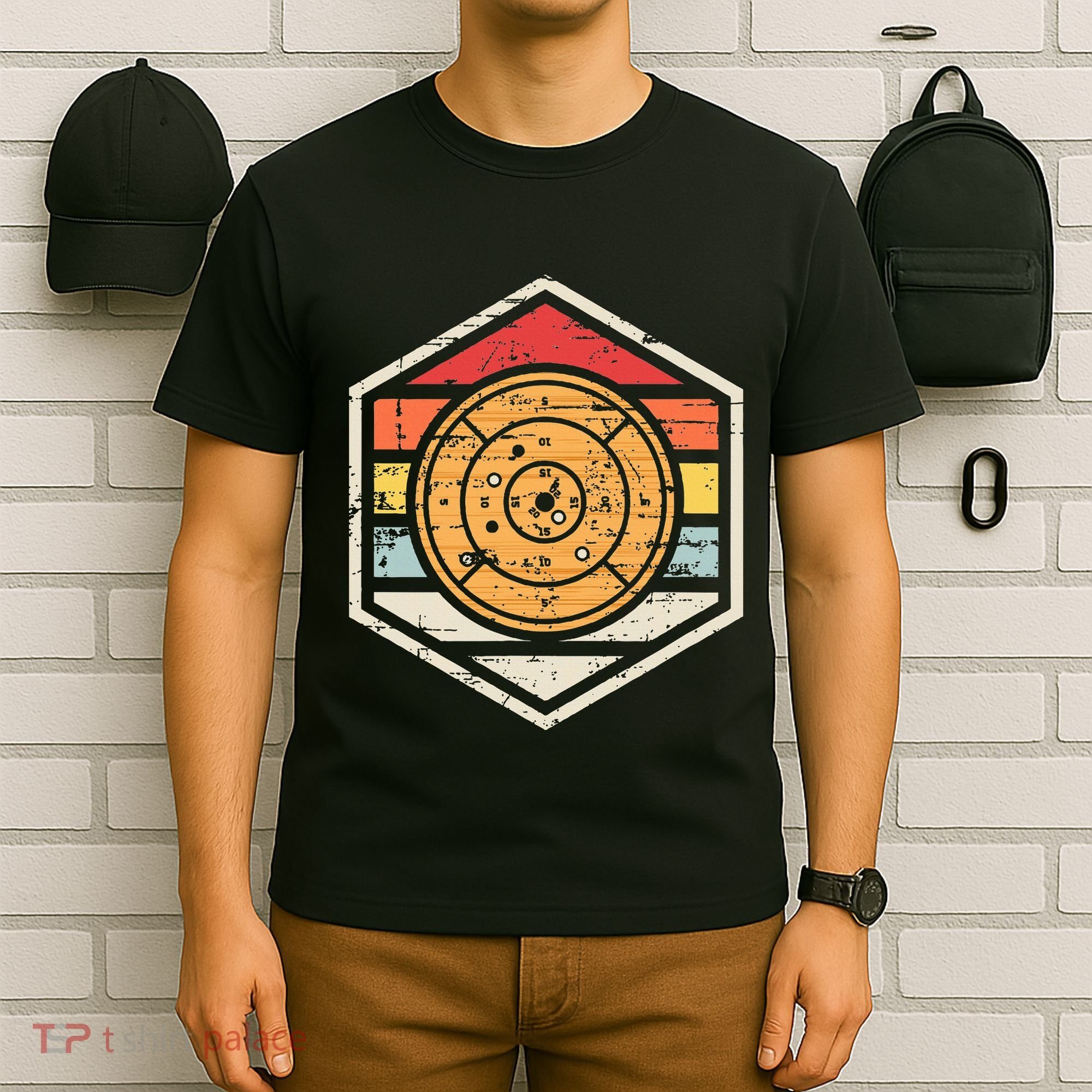 Retro Badge Crokinole Board T-Shirt