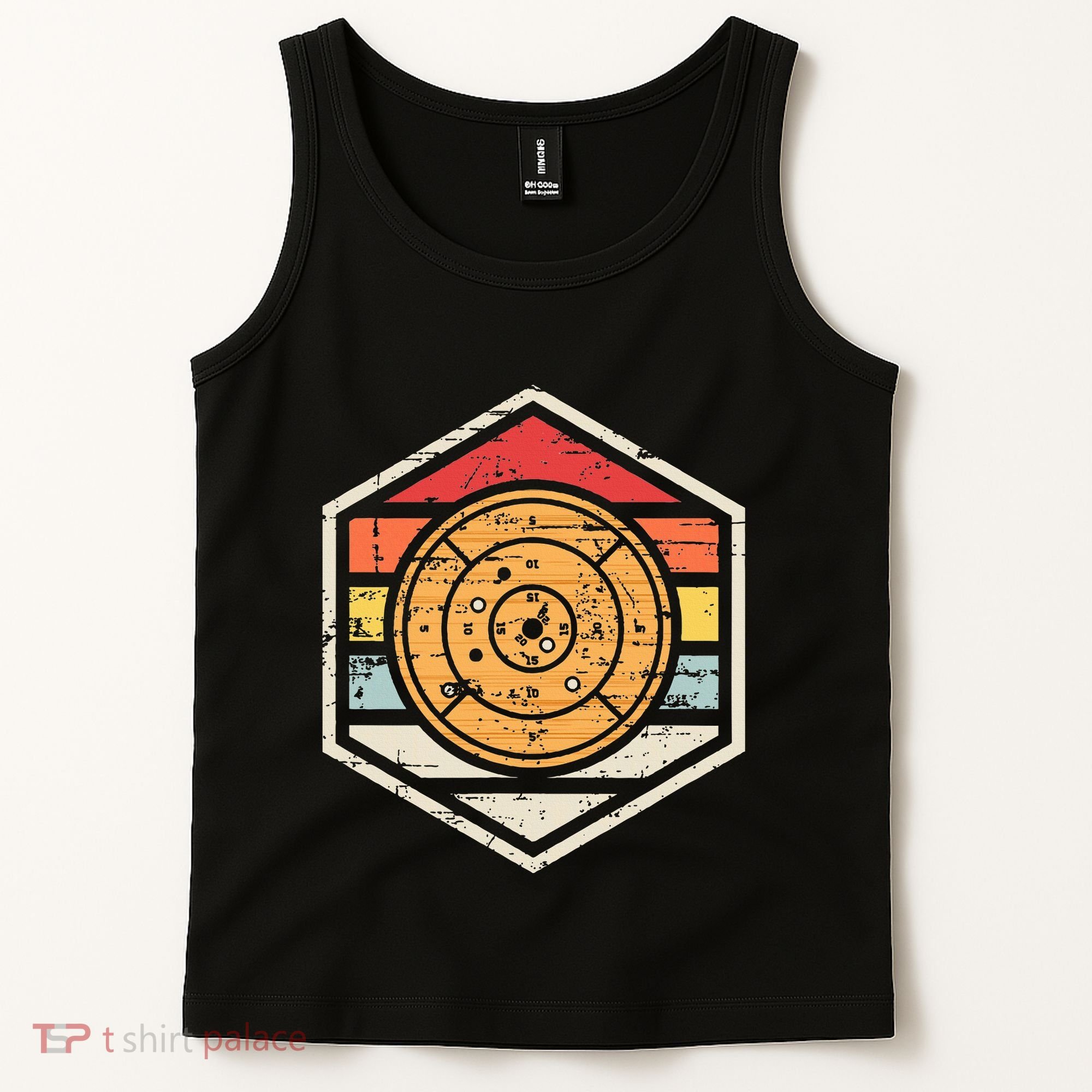 Retro Badge Crokinole Board Tank Top