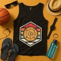 Retro Badge Crokinole Board Tank Top thumb 4