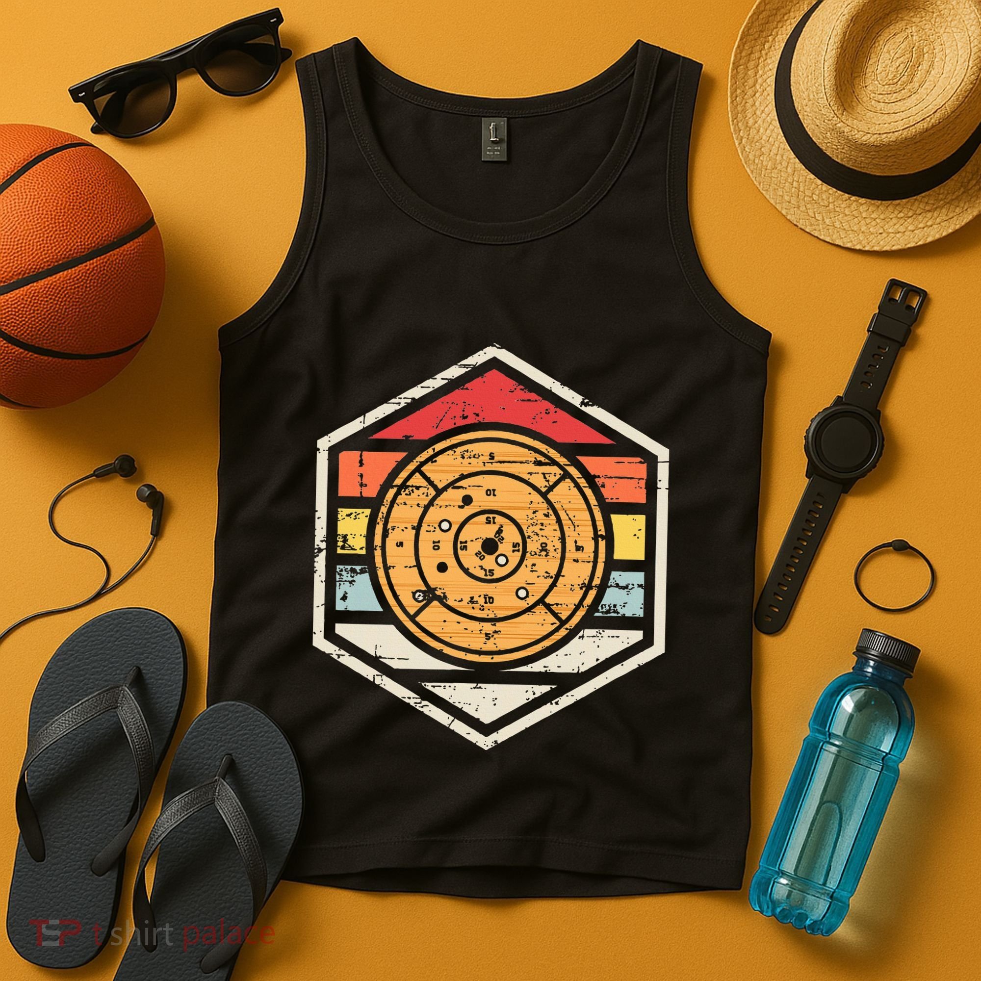 Retro Badge Crokinole Board Tank Top