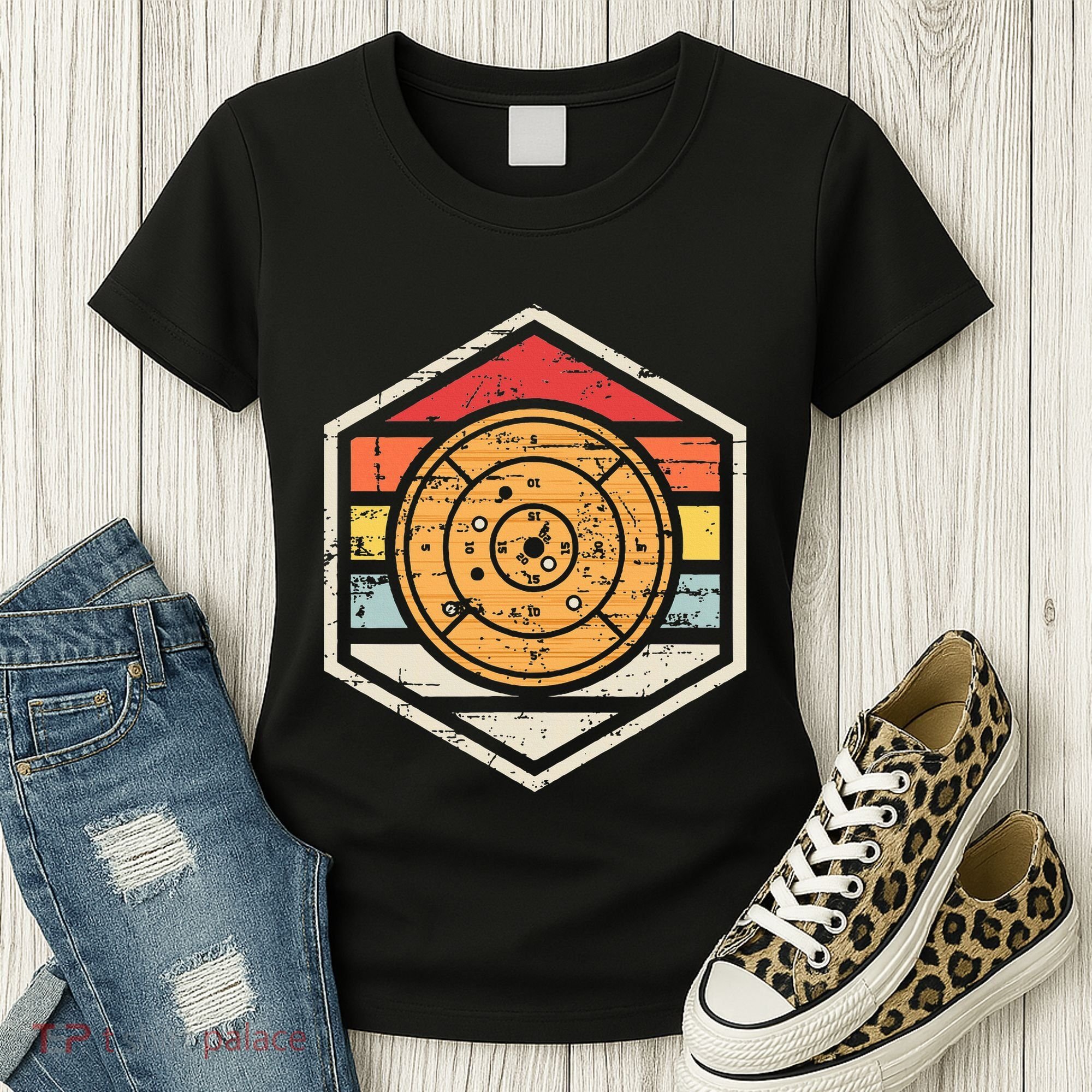 Retro Badge Crokinole Board Women's T-Shirt