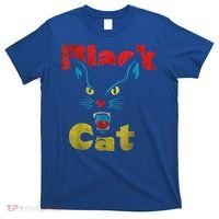 Retro Black Cat Retro Fireworks Vintage Halloween T-Shirt thumb 0