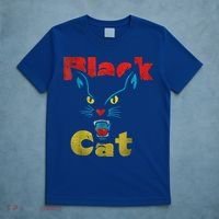 Retro Black Cat Retro Fireworks Vintage Halloween T-Shirt thumb 5