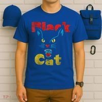 Retro Black Cat Retro Fireworks Vintage Halloween T-Shirt thumb 6