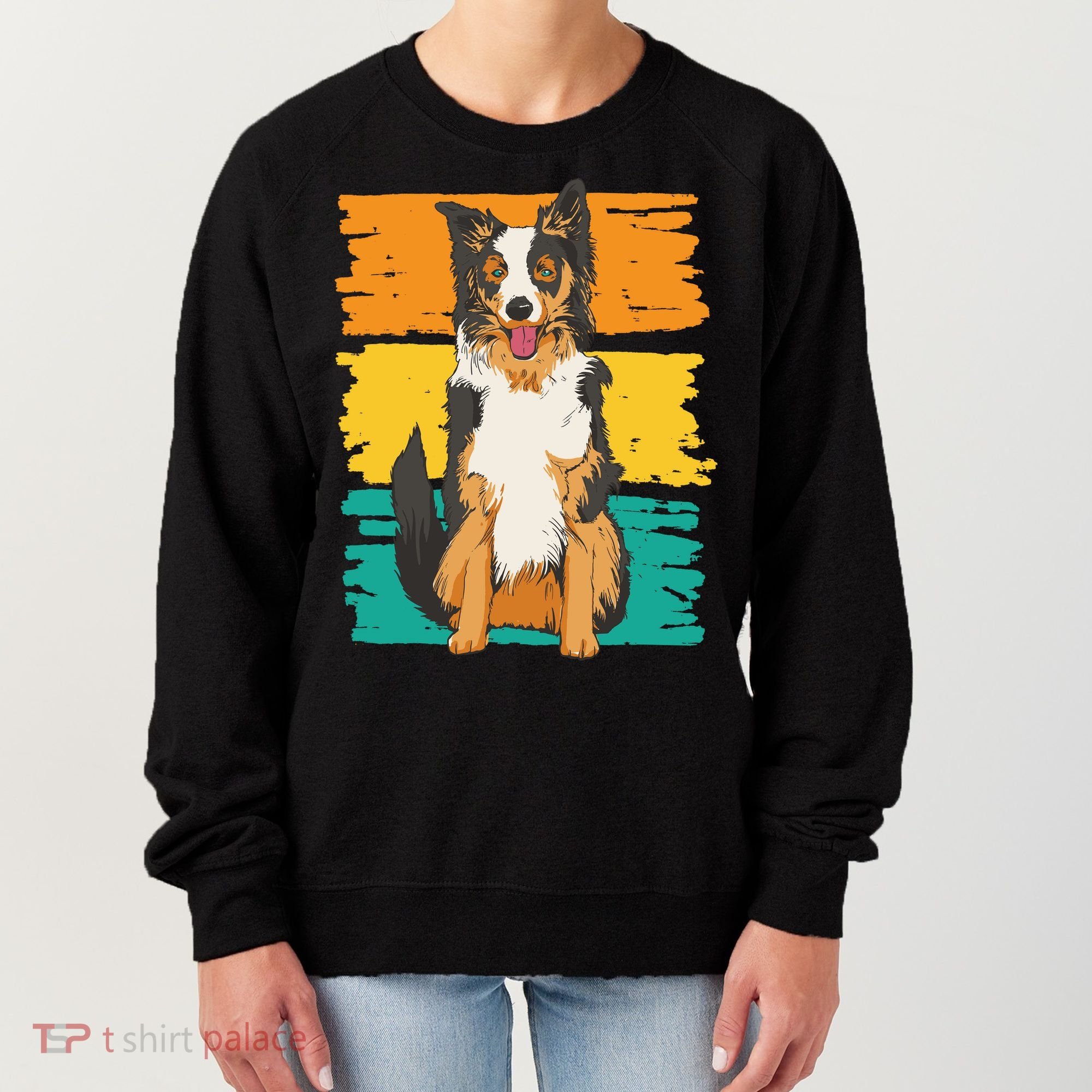 Retro Border Collie Women's Sweatshirt