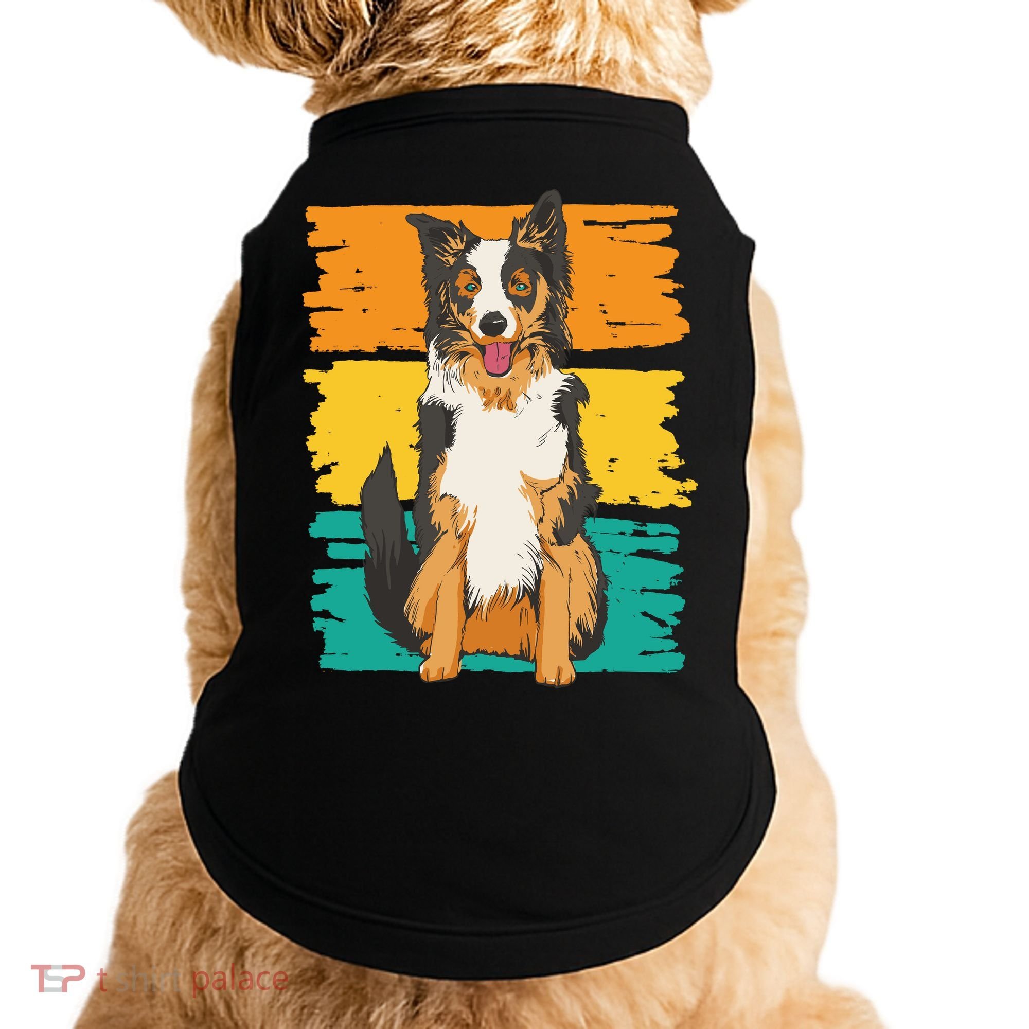 Retro Border Collie Doggie Tank