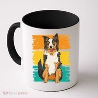Retro Border Collie Coffee Mug thumb 0