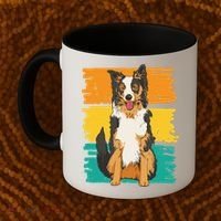 Retro Border Collie Coffee Mug thumb 2