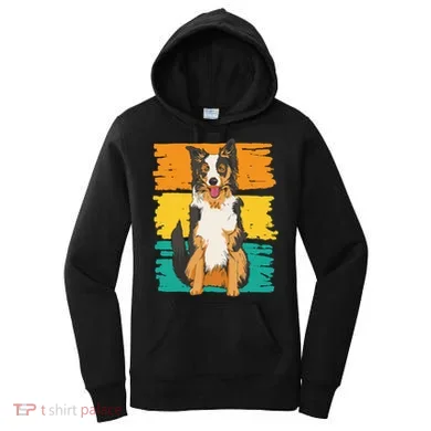 Retro Border Collie Women's Hoodie