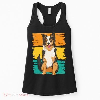 Retro Border Collie Women's Tank Top