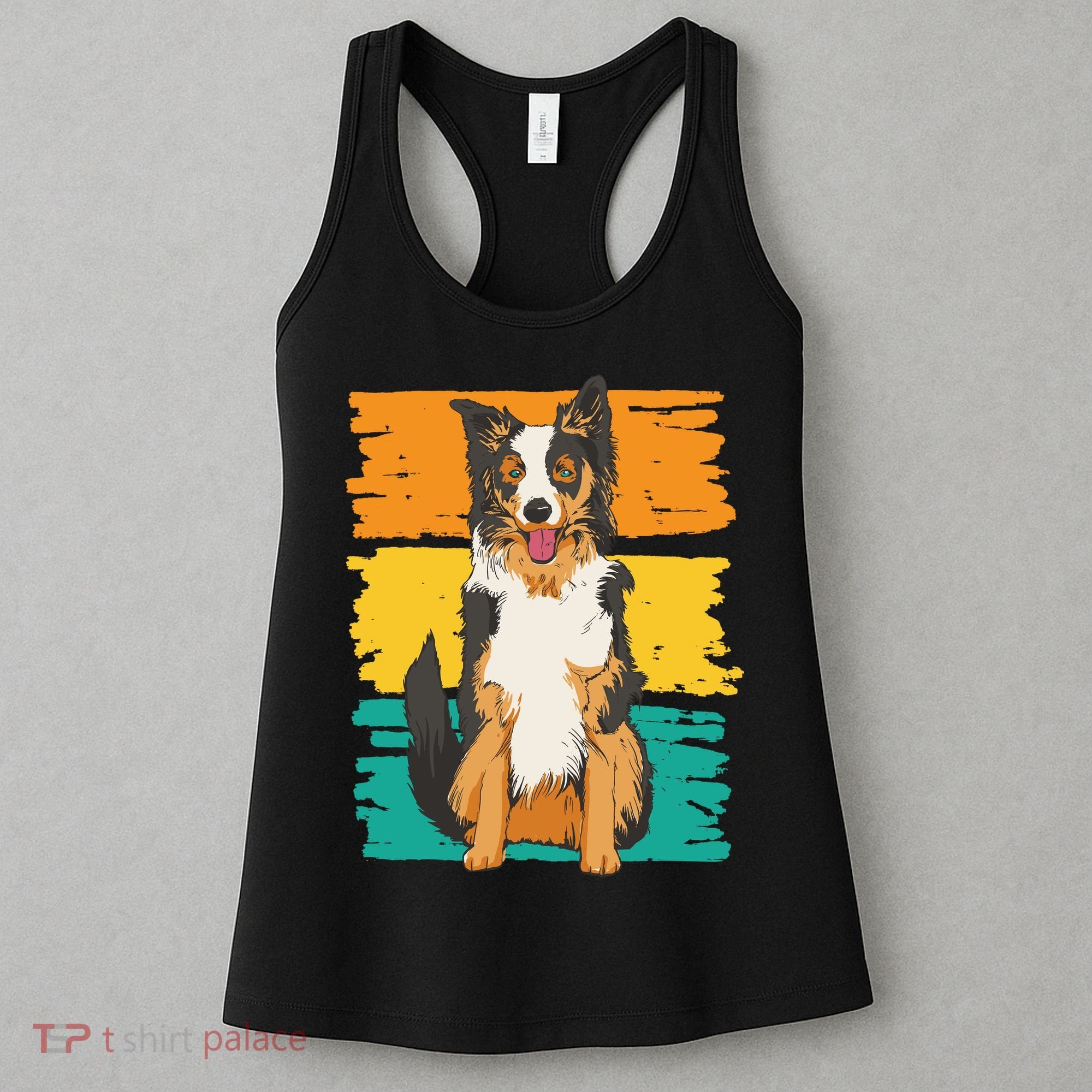 Retro Border Collie Women's Tank Top