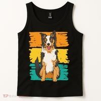 Retro Border Collie Tank Top thumb 2