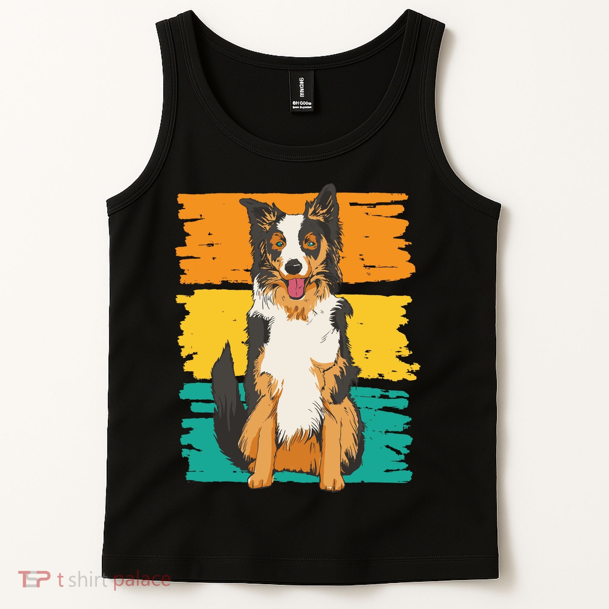 Retro Border Collie Tank Top