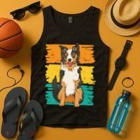 Retro Border Collie Tank Top thumb 4