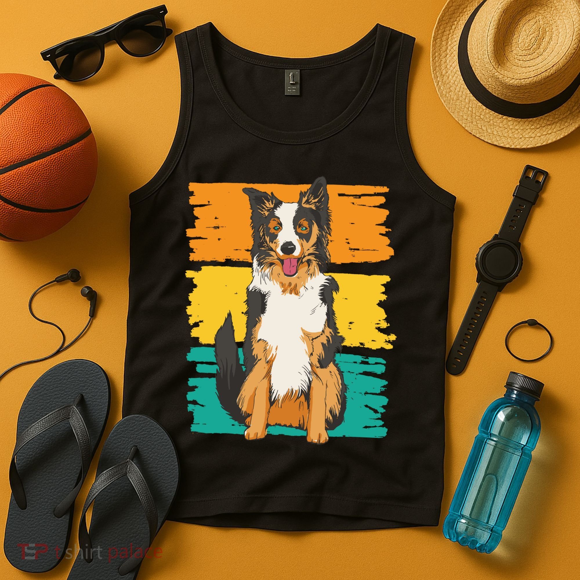 Retro Border Collie Tank Top