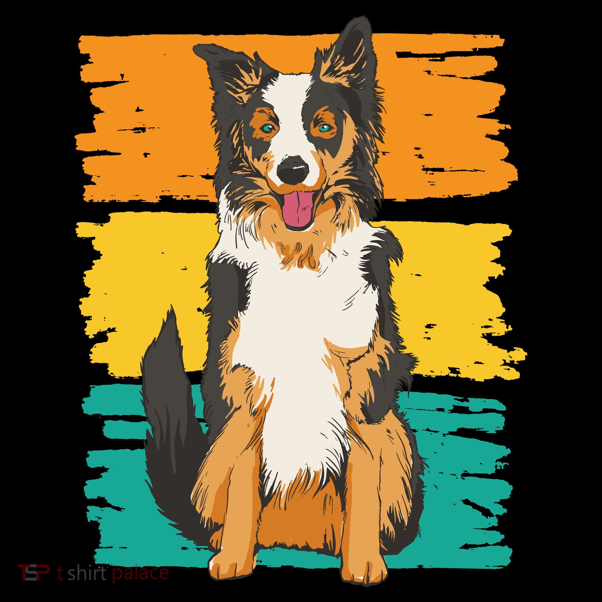 Retro Border Collie Tank Top