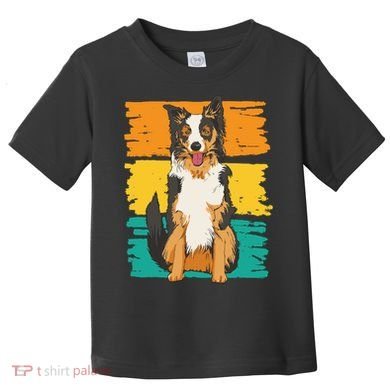 Retro Border Collie Toddler T-Shirt