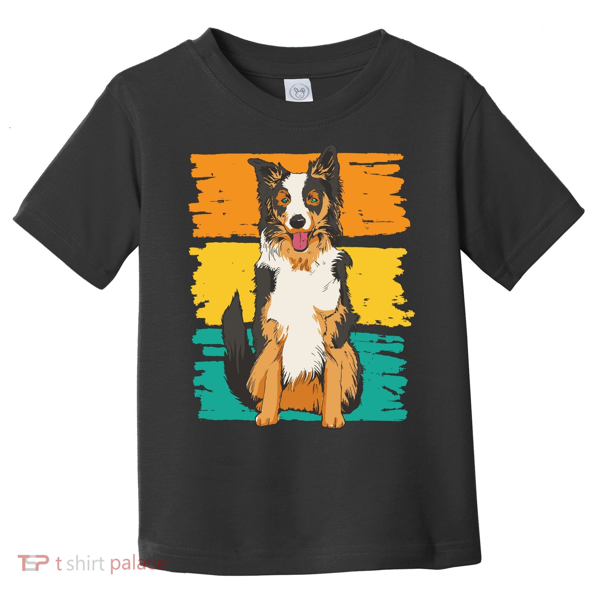 Retro Border Collie Toddler T-Shirt