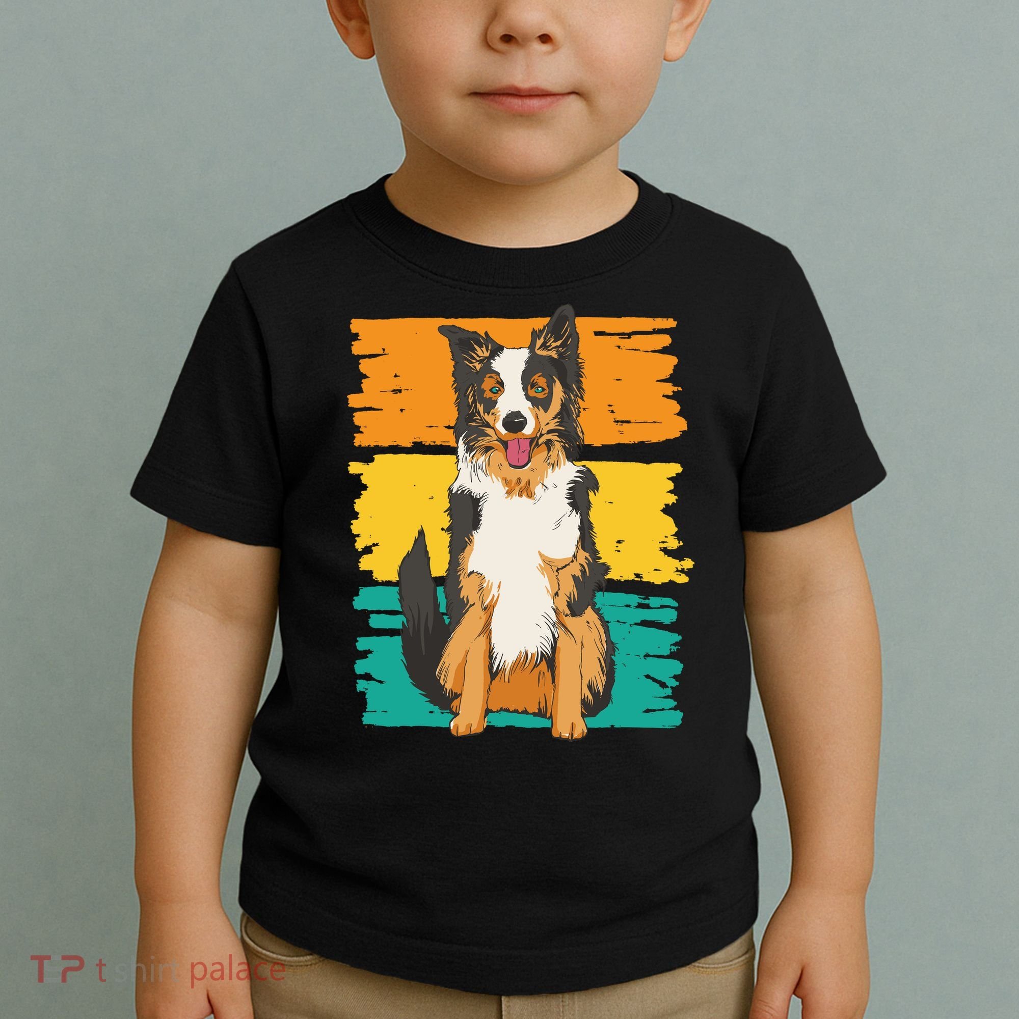 Retro Border Collie Toddler T-Shirt