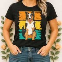 Retro Border Collie Women's T-Shirt thumb 2