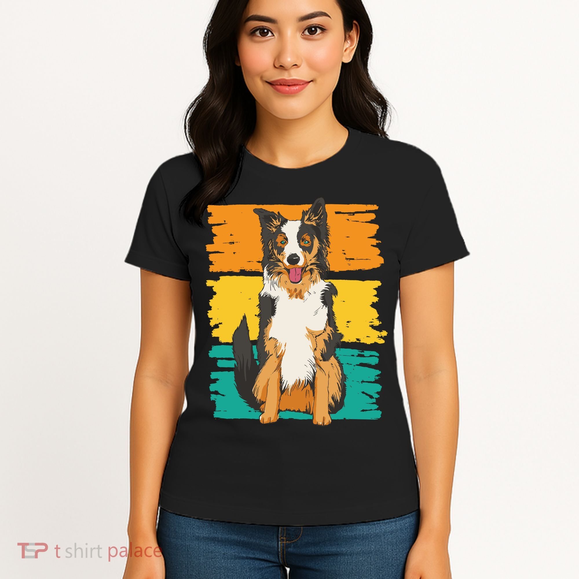 Retro Border Collie Women's T-Shirt