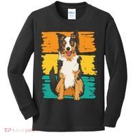 Retro Border Collie Kids Long Sleeve Shirt thumb 0
