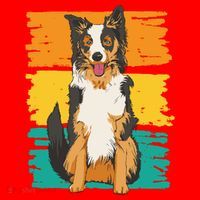 Retro Border Collie Santa Hat thumb 1
