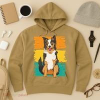 Retro Border Collie Hoodie thumb 3
