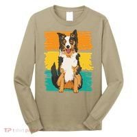Retro Border Collie Long Sleeve Shirt thumb 0