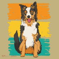 Retro Border Collie Sweatshirt thumb 2