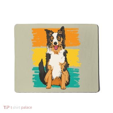 Retro Border Collie Mousepad