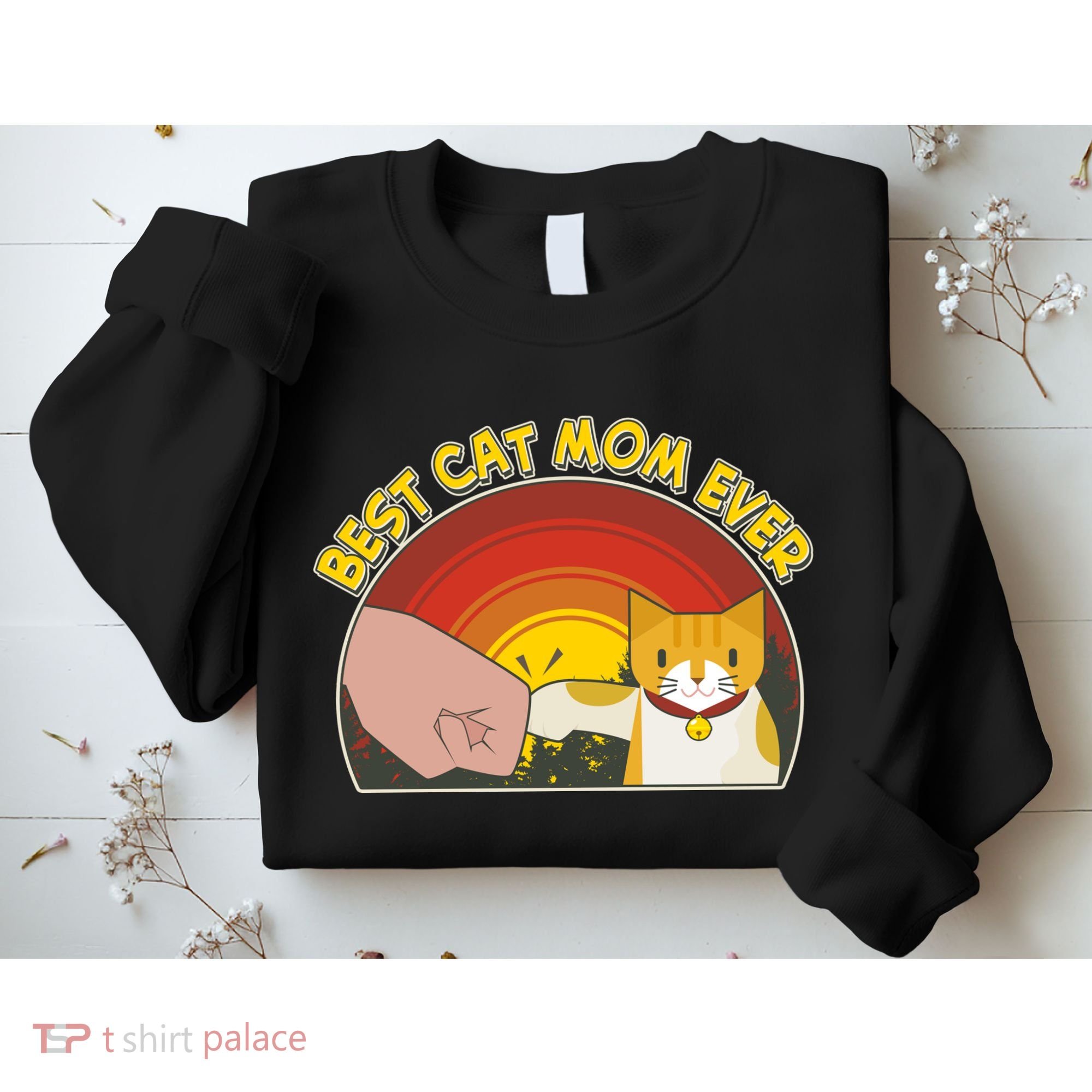 Retro Best Cat Mom Ever Sweatshirt