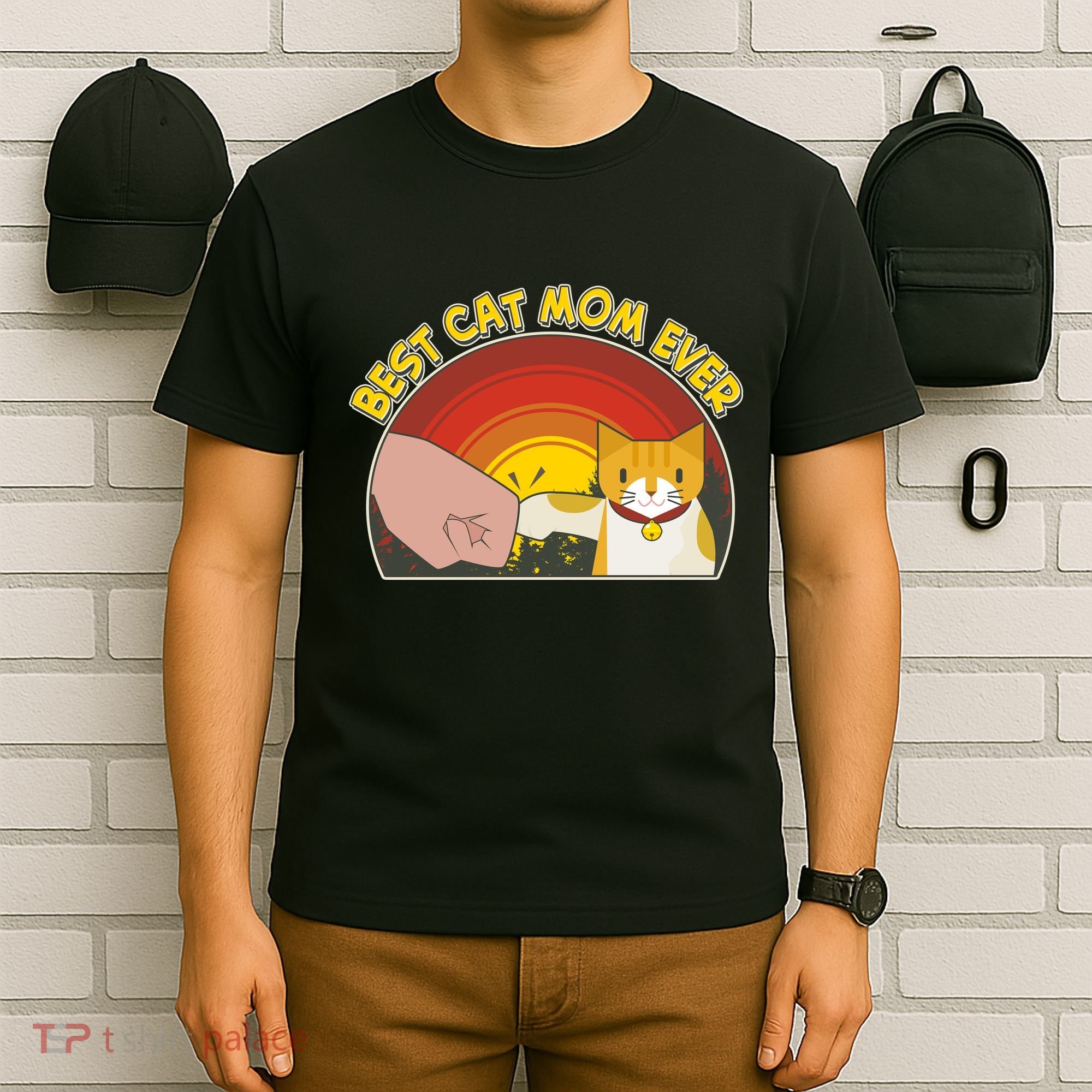 Retro Best Cat Mom Ever T-Shirt