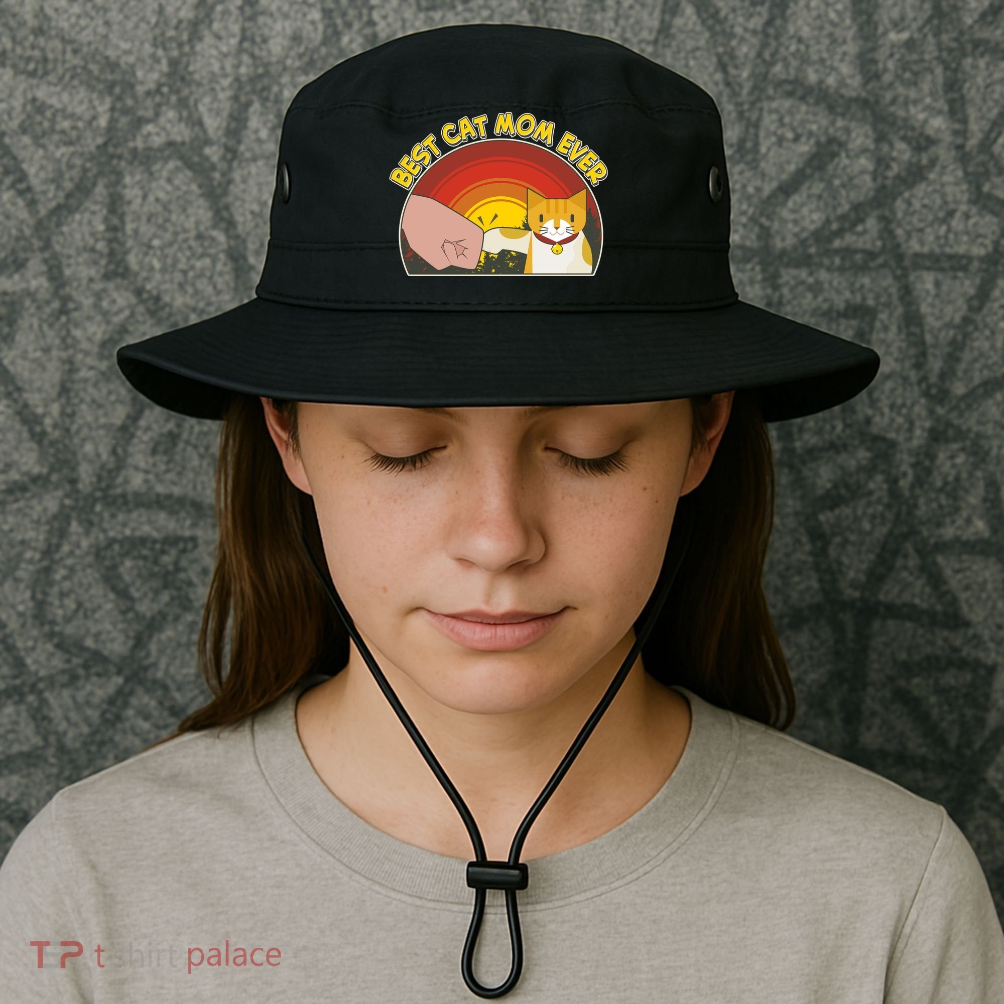 Retro Best Cat Mom Ever Bucket Hat